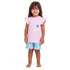 Girls summer pajama set Pineapple t-shirt + Baby blue shorts